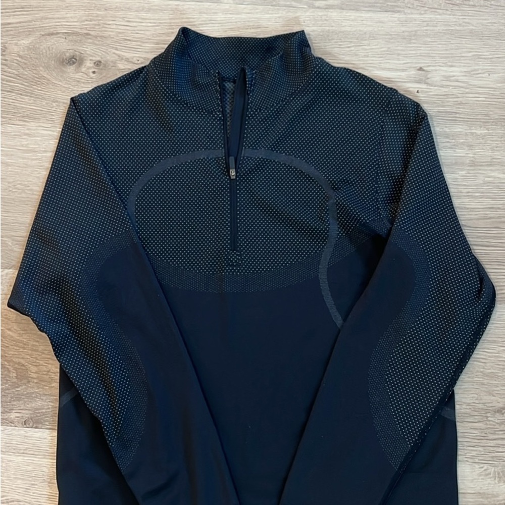 lululemon athletica Black Half Zip Relaxed Swiftly Top